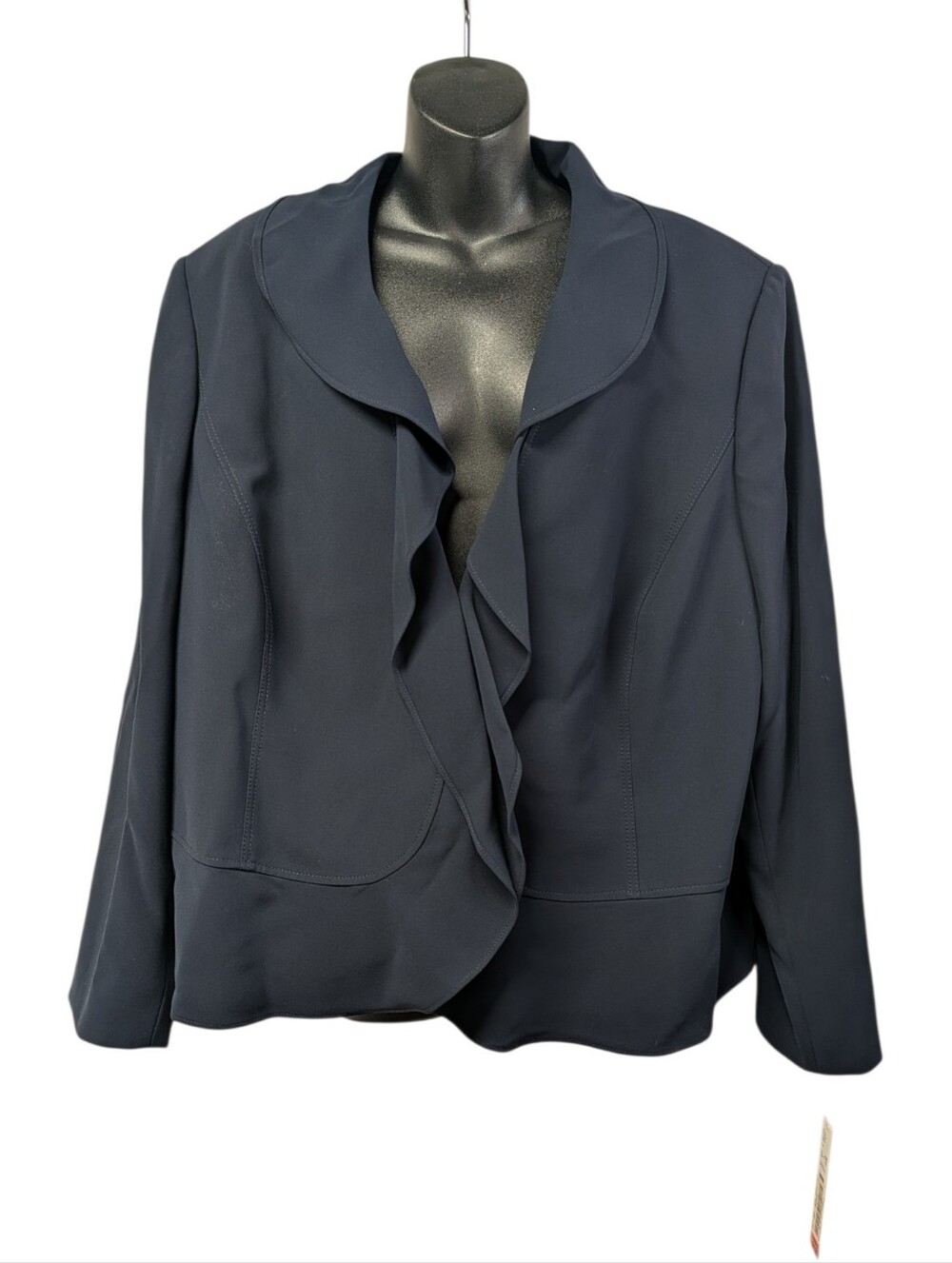 Alex Marie Azura Women's Navy Solid Lined Hook & Eye Jacket Long Sleeve 22W NWT